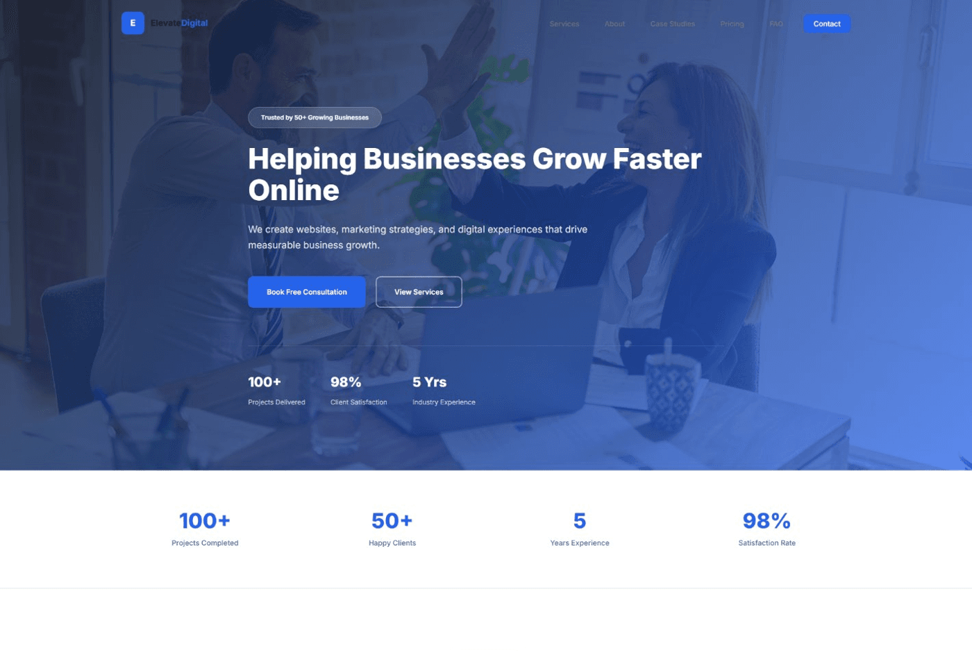 Elevate Digital Solutions homepage hero